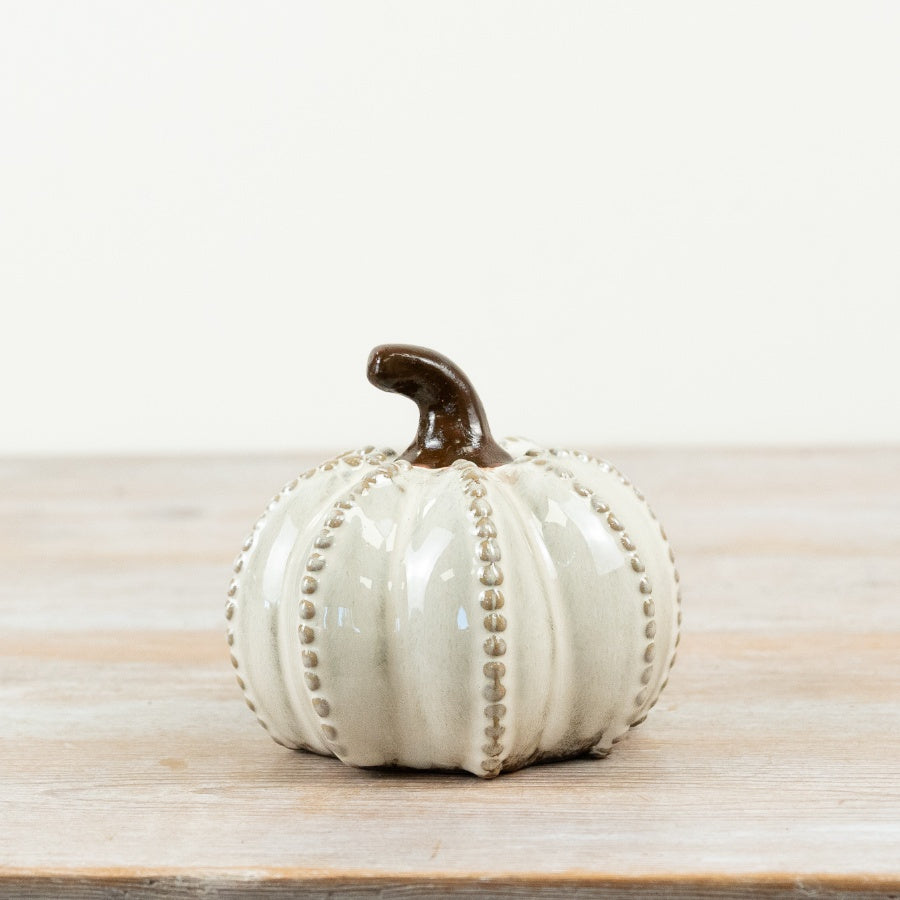 Natural Glazed Pumpkin Ornament