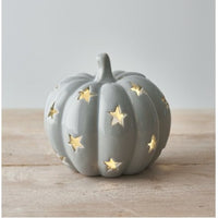 Ceramic Grey Pumpkin T-Light Holder