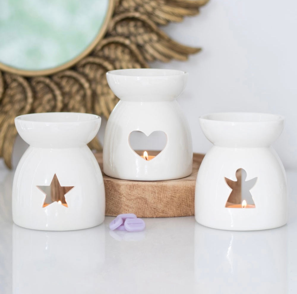 WHITE ANGEL SILHOUETTE CUT OUT WAX WARMER